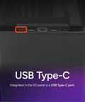 Close-up of USB Type-C port on NR200P V2 Mini ITX PC Case Built For SFX PSU 280mm AIO Ready 357mm Vertical GPU Mount Tempered Glass DIY.