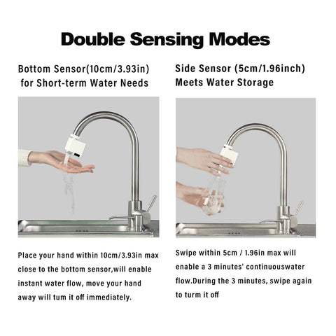 Hands Free Faucet Adapter For Kitchen And Bathroom Sink With 0.25 Second Sensing Dual Mode Touchless Technology IPX6 Waterproof Level