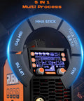 Control panel of Aluminum 250 Amp 5 In 1 MIG Welder With MIG Stick Lift TIG Flux Core Gas Modes for various welding tasks