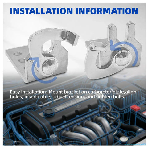Universal Throttle Cable Bracket And Clamp For Marine And Auto Use, Built Tough Metal Mount That Fits TRANSDAPT 2334 Bracket And Dometic Boat Clip Assembly, Measures 1.82 Inch By 1 Inch By 1.22 Inch, Heavy Duty. shown on engine mount