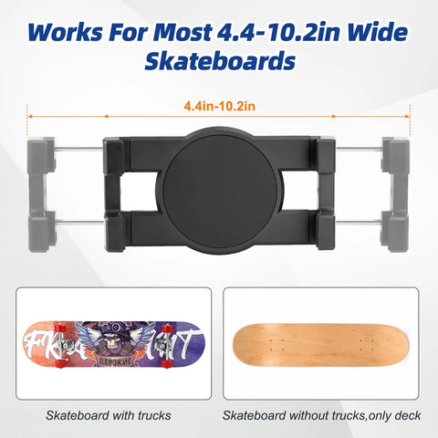 Skateboard Deck Wall Mount 360-Degree Rotating Hanger Extending Floating Display Rack for adjustable 4.4-10.2 in boards