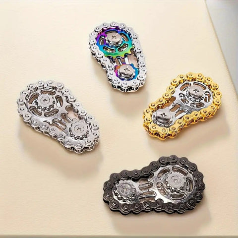 Various colors of Bike Chain Gear Fidget Spinner Metal EDC Toy For Stress Relief And Focus Durable Black Finish Portable Office Spinner