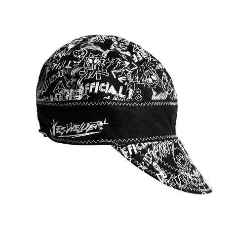 Reversible Welding Cap With Elastic Band, Durable Protective Welders Hat For Heat Resistance, Sweat Wicking And Dust Blocking, Black And White