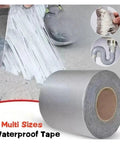 Roll of self-adhesive butyl tape, 5cm x 5m, shown sealing a hose and duct; waterproof sealant for quick leaks fix on garden hoses.