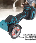 Kickass Compact Cordless Circular Saw Pumping Out Lightning Fast Cuts With A Heavy Duty Motor And Built In Dust Collector For Stress Free Home Reno And Quick Diy Builds, showing motor and blade.