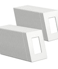 Stack of Matte White Screwless 1 Gang Switch Plate Decorator Covers for Light Switch Dimmer USB GFCI Receptacle Standard Size