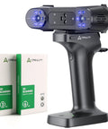RaptorX Handheld 3D Scanner With Wireless Connectivity, Metrology Grade 0.02mm Accuracy, Industrial Blue Light shown from the side