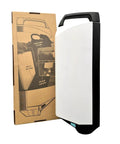 Golf Ball Shag Portable Ball Picker, Compact Practice Essential, 24-Ball Capacity, black retriever beside packaging box.