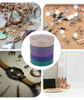 Round Watch Parts Tray With Stackable Layers And Portable Storage Case Built Tough With ABS in center among various small items