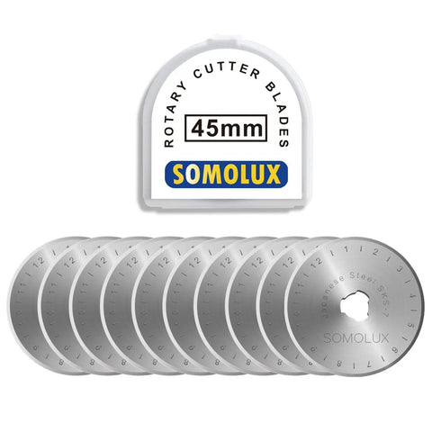 Beastly 45mm Rotary Cutter Blades 10 Pack Refill Fits Olfa Dafa TrueCut super sharp durable for quilting sewing scrapbooking projects