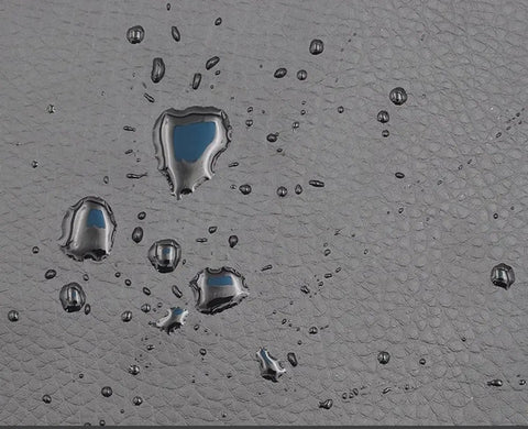 Water droplets on self adhesive leather repair patch 54x20 inch peel and stick easy fix leather tape for furniture scratches