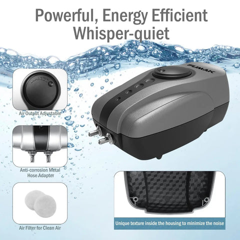 All In One Pond Aerator Kit For Outdoor Ponds Up To 1000 Gallons With Adjustable Flow And No Fuss Energy Efficient Air Pump