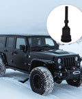 Pro Grade Front Axle Seal Installation Tool Kit With Differential Seal Fitting For Off Road Vehicles, black tool next to jeep