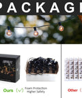 100 Ft Outdoor Globe String Lights With 110 G40 Bulbs, Weatherproof Lit Patio Party Lights packaging and components