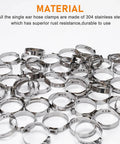 117 Piece 16 Size Single Ear Hose Clamp Kit In 304 Stainless Steel With Ear Clamps 6.5 To 48.5 Mm For Automotive Plumbing And Home Appliances