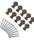 Vintage Bronze Cabinet Drawer Handles 10 Pack Alloy Door Pulls with screws for Furniture
