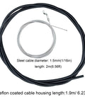 Universal Throttle Cable Repair Kit for Lawn Mower Control showing steel wire and Teflon housing.