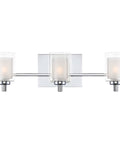 Kolt Modern Vanity Bath Lighting 3 Light LED Fixture In Polished Chrome 13.5 Watts Energy Efficient Vanity Light For Sinks And Mirrors