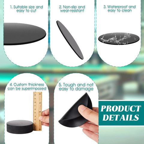Product details of 50 Pieces Billiard Pool Table Leg Shims Set 3 Inch Diameter Rubber Levelers, waterproof, non-slip, easy to cut.