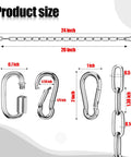 4 Pack 20 Inch Stainless Steel Swing Chains With Carabiners And Spring Snap Links Heavy Duty 2205lb Capacity size chart