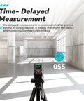 Laser Measuring Tool With 2.4 Inch Color Backlit Display, 330 Ft Range, Plus Or Minus One Sixteenth Inch Accuracy, Rugged, Lightweight, Jobsite Ready For Big Measurements And Quick Layouts on tripod in large room