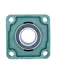 2 Inch Bore Pillow Block Bearings Set Of 2 With Square Flange Cast Iron Housing And Chrome Steel Ball Bearings, front view