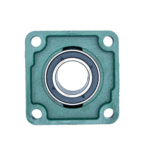 2 Inch Bore Pillow Block Bearings Set Of 2 With Square Flange Cast Iron Housing And Chrome Steel Ball Bearings, front view