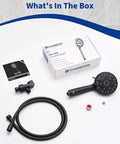 Box contents of Handheld Shower Head With Beast Mode High Pressure And Seven Spray Settings, 59 Inch Stainless Steel Hose, Adjustable Mount