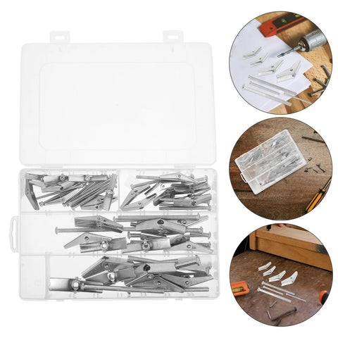 Heavy Duty Drywall Toggle Bolt Kit With Wing Nuts Stainless Steel Anchors 32 Piece Pro Grade Multi Use Fastener Set in box