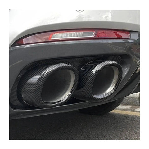 Changan UNIK 2021 2024 Carbon Fiber Exhaust Tail Pipe Muffler Cover With Stainless Steel Inner Liner on vehicle rear