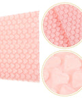 Close-up of pink heart shaped bubble wrap, part of Pink Heart Shaped Bubble Mailers Pack 50 Lightweight Shockproof Envelopes For Jewelry and Collectibles.