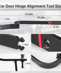 Door Hinge Alignment Tool For Cars And Light Trucks Upgraded Door Adjuster 65800 with measurements shown.