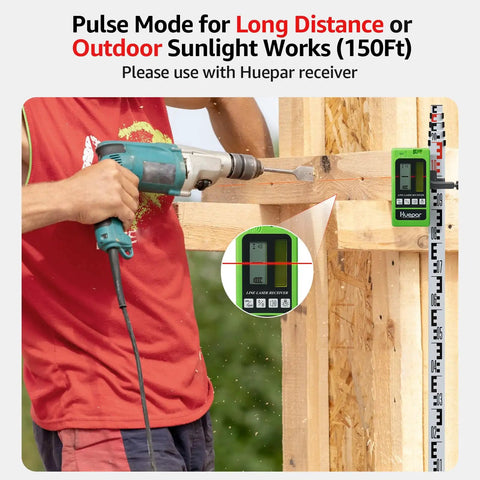 Self Leveling Laser Level With 150 Feet Range Pulse Mode Red Cross Line used on outdoor wooden structure