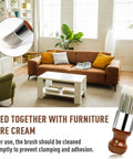 Durable Horsehair Bristle Brush For Gentle Leather And Wood Treatment Straight Up Premium Wax Applicator in living room setting.