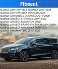 Vehicle fitment list for VVT Solenoid Camshaft Phaser Actuator Sensor 2 Pin Replacement Drop In Easy Install shown with a Chrysler Pacifica.