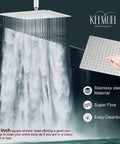 Chrome Ceiling Mount 16 Inch Rainfall Shower Head With Handheld Spray, High Pressure Mixer Shower System, stainless steel material
