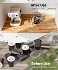K Cup Holder With Ice Tongs And Large Capacity Coffee Pod Organizer For 10 To 30 Pods Metal Wire K Cup Stand on countertop