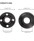 Front and back view of 41mm flange nut from Angle Grinder Flange Wrench And Six Flange Nuts Kit 5/8-11 Fits Dewalt Makita Bosch Black Decker