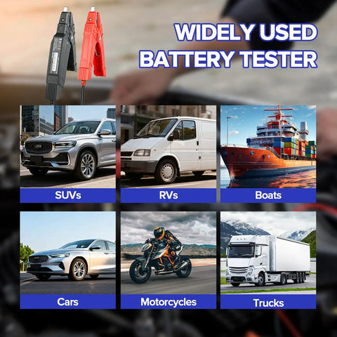 Upgrade Bluetooth Car Battery Tester For 6V And 12V Systems With 100-2000 CCA, Cranking And Alternator Analysis, Battery Load Testing, Volt Meter, Android iPhone And Launch X431 Compatible, SUV Truck Motorcycle RV ATV Pro Grade Gadget for SUVs, cars, trucks, boats