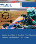 Steel Steering Wheel Kit With Adjustable Gear Rack Pinion Shaft For 110cc Go Kart ATV Buggy Quad Replacement 300mm Wheel
