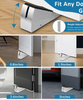 Optish 2-pack heavy-duty door stopper wedge with adjustable spring; silver metal body, black top, fits 0.8–3 in gaps.