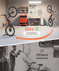 Freestanding Bike Stand With 360 Degree Lockable Wheels, Adjustable Height For Bikes Up To 29 Inches, No Drilling Needed