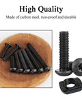 Close-up of M5 bolts and T-nuts from the 252 Piece M5 T Nuts And T-Slot Bolts Extrusion Accessories Kit for 2020 aluminum extrusion.
