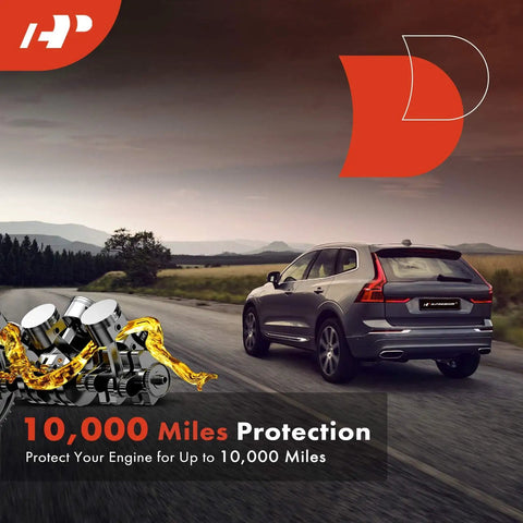 Car driving with 10,000 miles protection oil advertisement; focus keyword: 10K Miles Protection Oil Filter For Mercedes Benz C300 C350e E300 E350