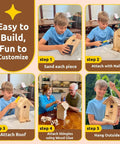 Steps to build the Premium Wooden Bird House Kit For Adults Build It Yourself Bird House And DIY Woodworking Project Family Friendly Craft Kit For Home Garden Decor And Real Hands On Learning