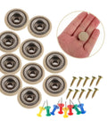 10 Piece Car Roof Repair Kit with Snap Rivets, upholstery glue, push pins, and screws for headliner buttons and interior fixes.