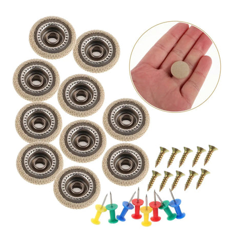 10 Piece Car Roof Repair Kit with Snap Rivets, upholstery glue, push pins, and screws for headliner buttons and interior fixes.