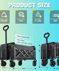 Heavy Duty Folding Wagon For All Terrain Use With 280 Lb Load Capacity Collapsible Utility Wagon On Wheels Beach Grocery