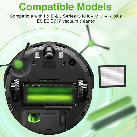 Beefed Up Replacement Parts Kit For E I And J Series Robot Vacuums with HEPA filter and brush components display