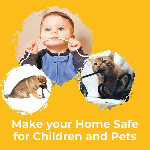 Child and pets with cables showing need for Paintable Wire Hider Kit For Walls To Hide 1 To 2 Cables With 40 Channel Pieces and Fittings